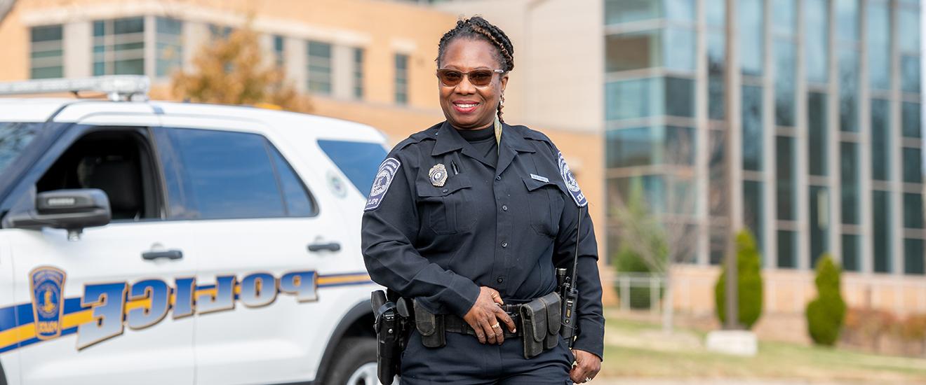 police officer on campus
